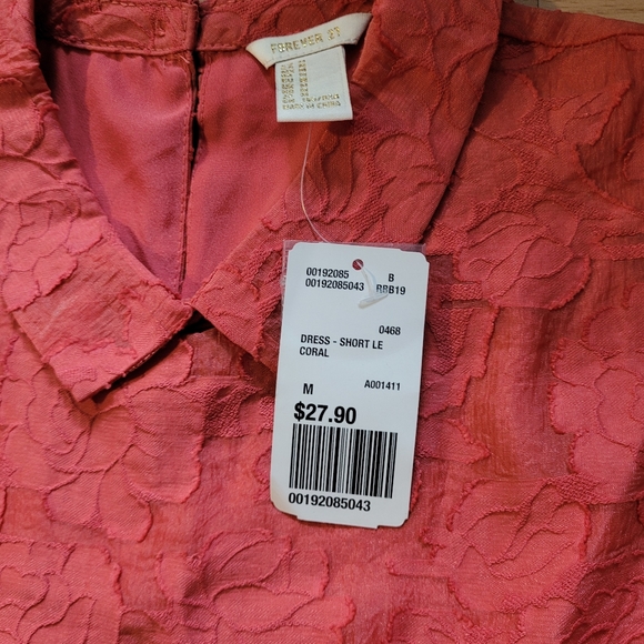 Forever 21 Floral Fit and Flare Dress-Coral - Picture 5 of 5